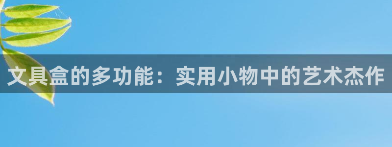 卧龙风雏娱乐：文具盒的多功能：实用小物中